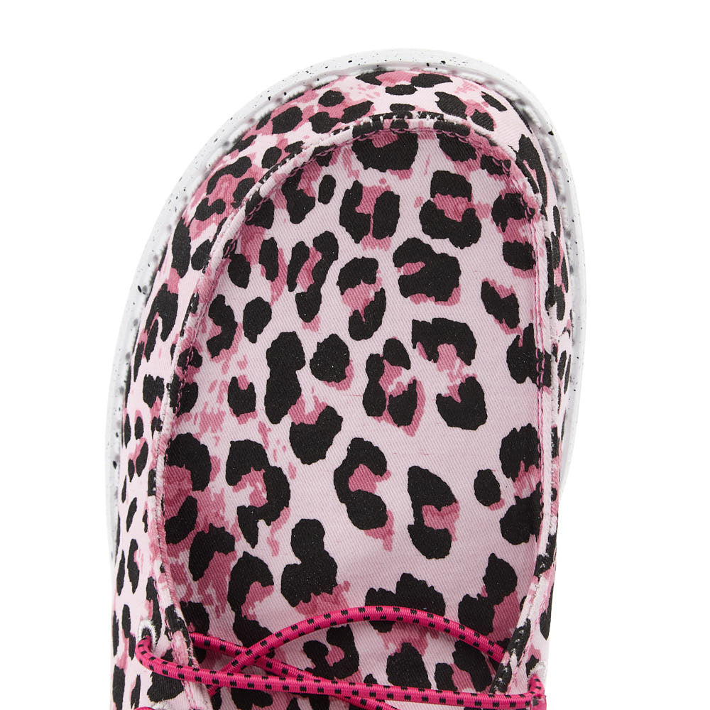 Hey Dude Kid's Wendy Getaway Lace Pink Leopard Casual Shoe