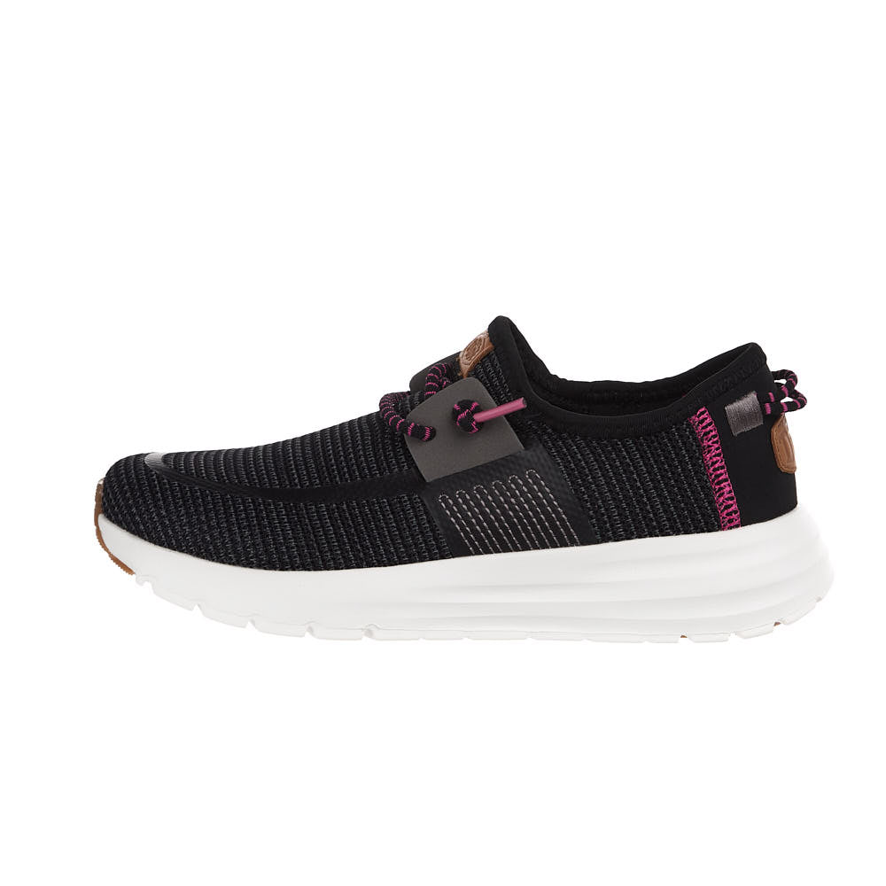 Hey Dude Women's Sirocco Stretch Sox Black Onyx/Pink