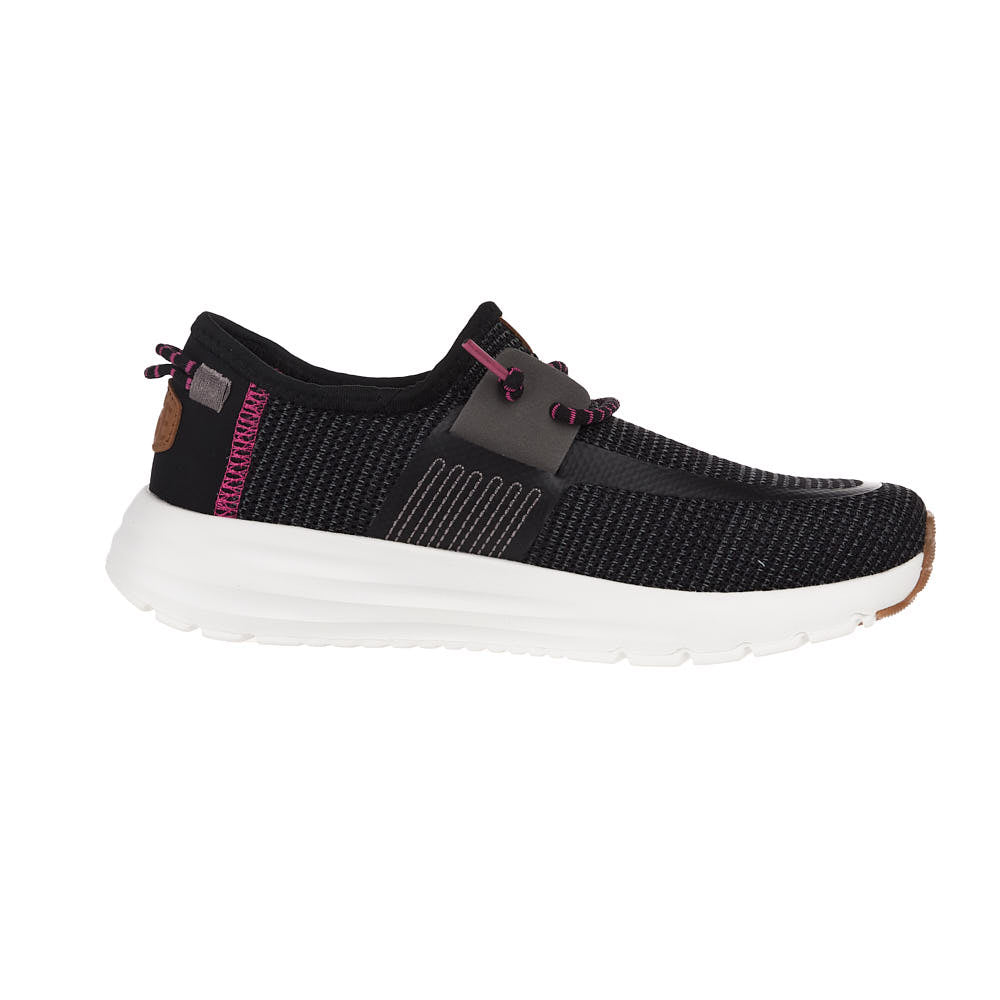 Hey Dude Women's Sirocco Stretch Sox Black Onyx/Pink