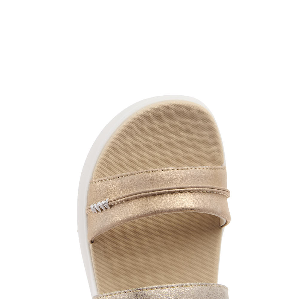 Hey Dude Women's Austin Classic Champagne Metallic Slide