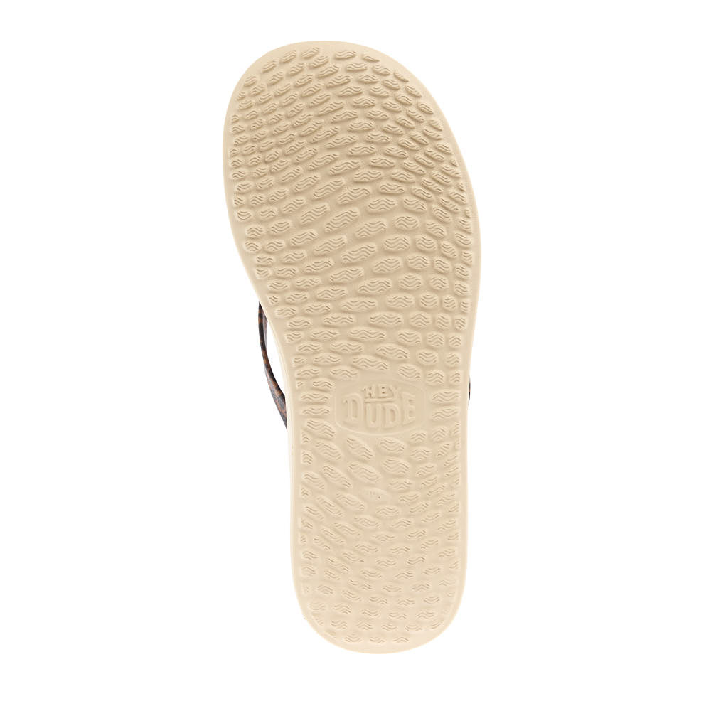 Hey Dude Women's Tan Leopard Maui Breez Flip Flop