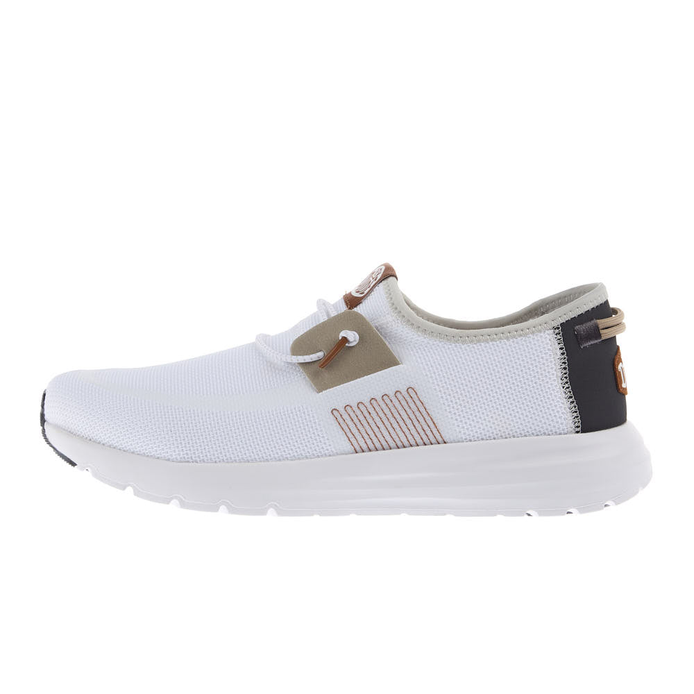 Hey Dude Men's Sirocco Stretch Sox White Casual Shoe