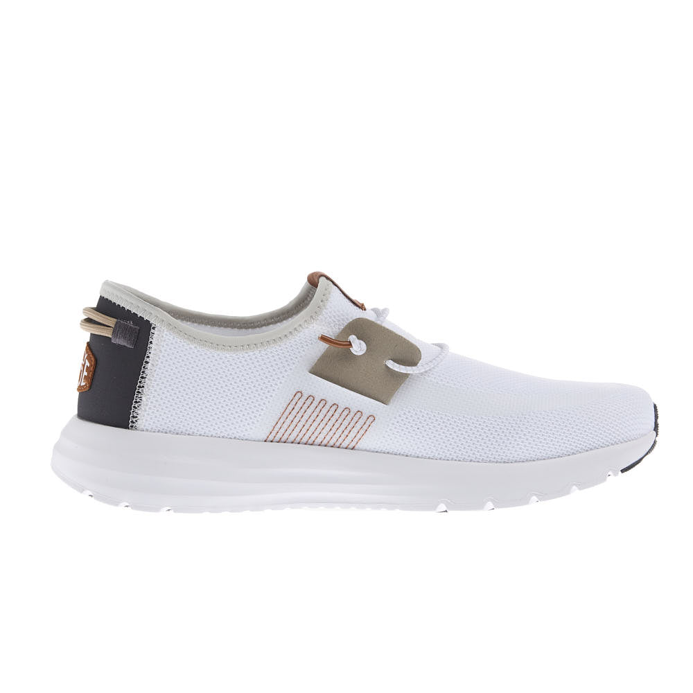 Hey Dude Men's Sirocco Stretch Sox White Casual Shoe