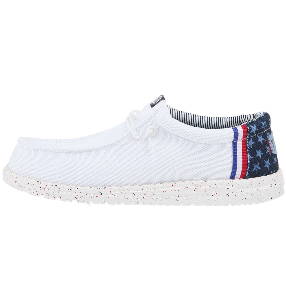 Hey Dude Men's Wally Americana Mesh White Casual
