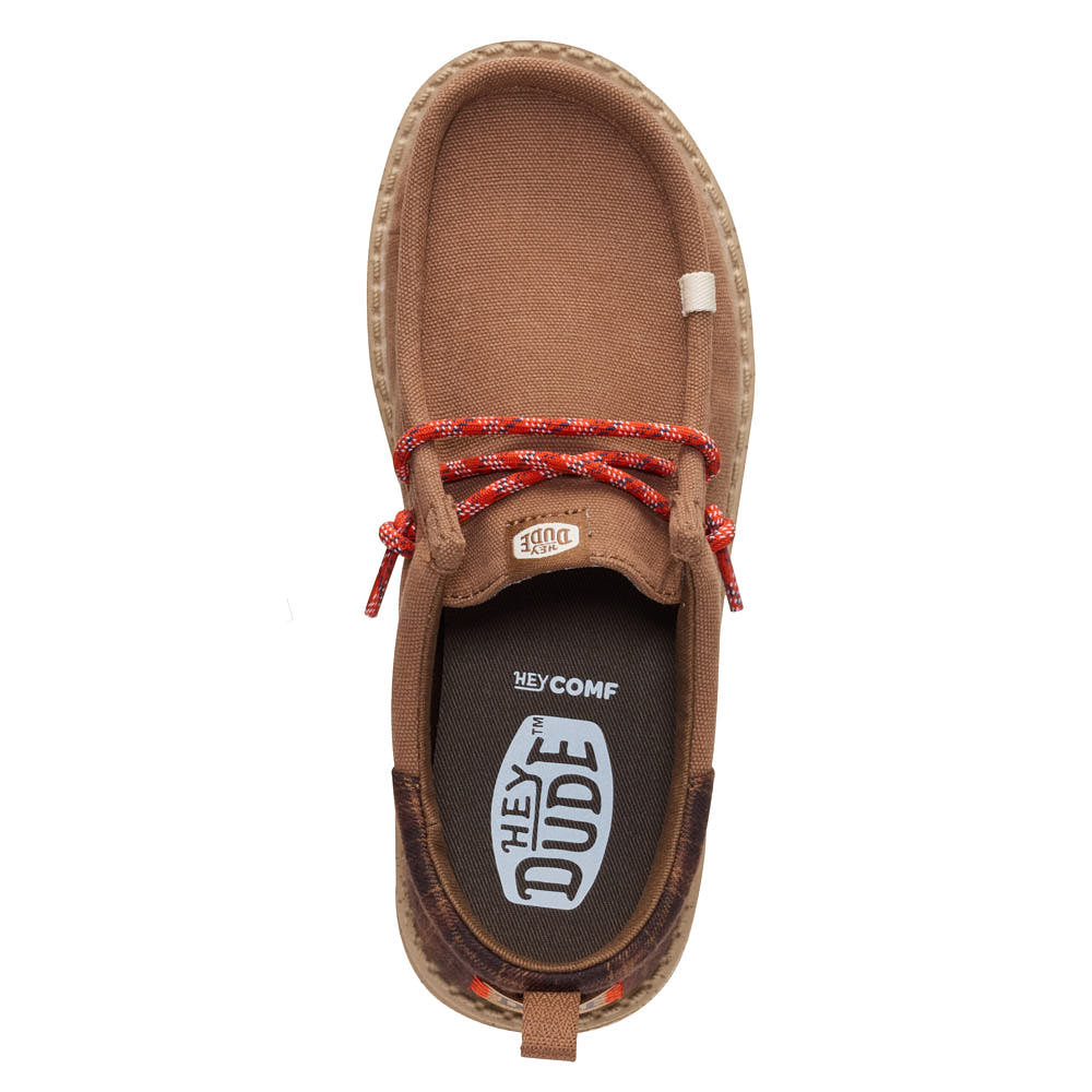 Hey Dude Kid's Wally Funk Brown Plaid Casual Shoe