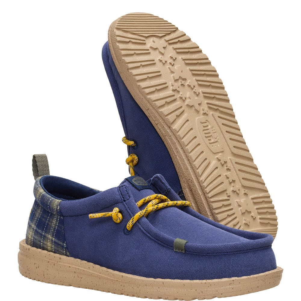 Hey Dude Kid's Wally Funk Navy Plaid