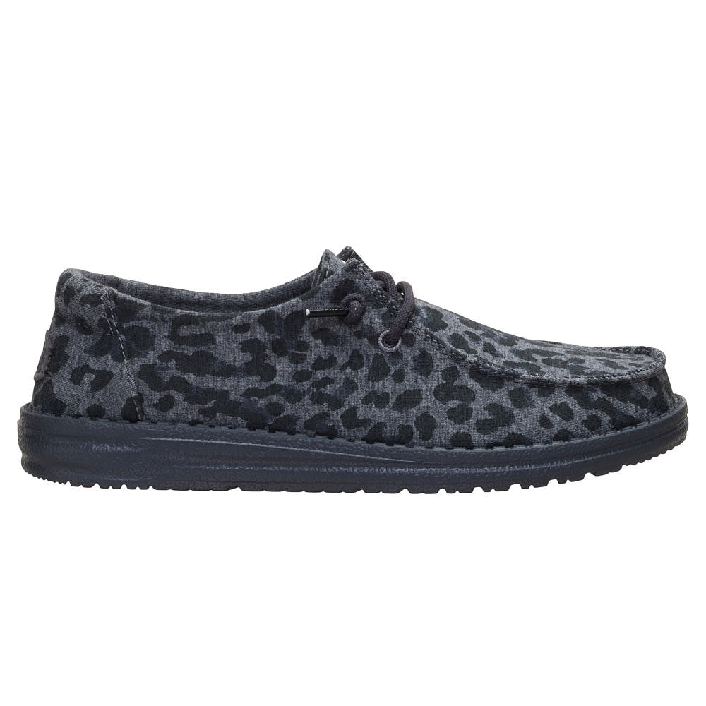 Hey Dude Women's Wendy Stretch Jersey Leopard Charcoal Casual