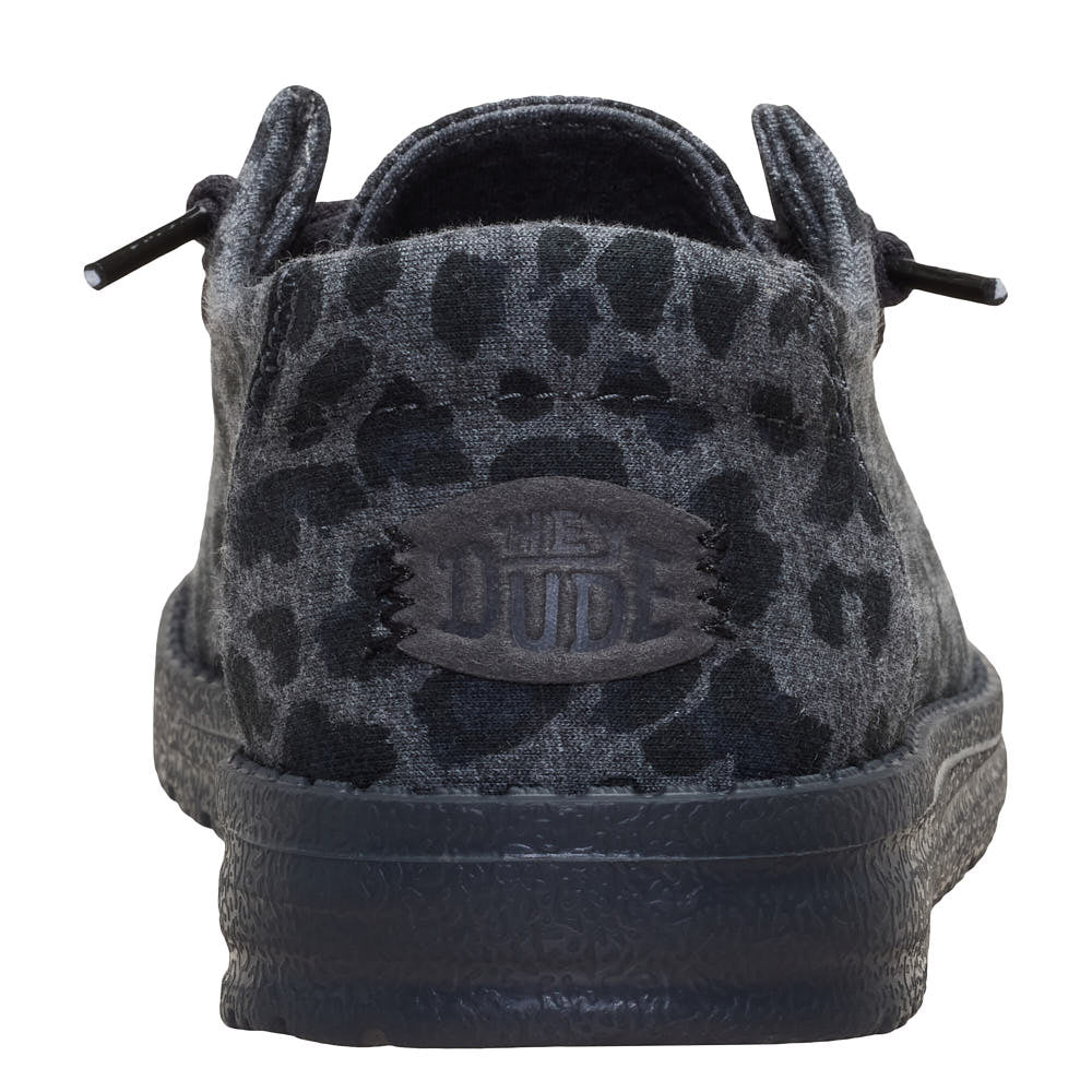 Hey Dude Women's Wendy Stretch Jersey Leopard Charcoal Casual