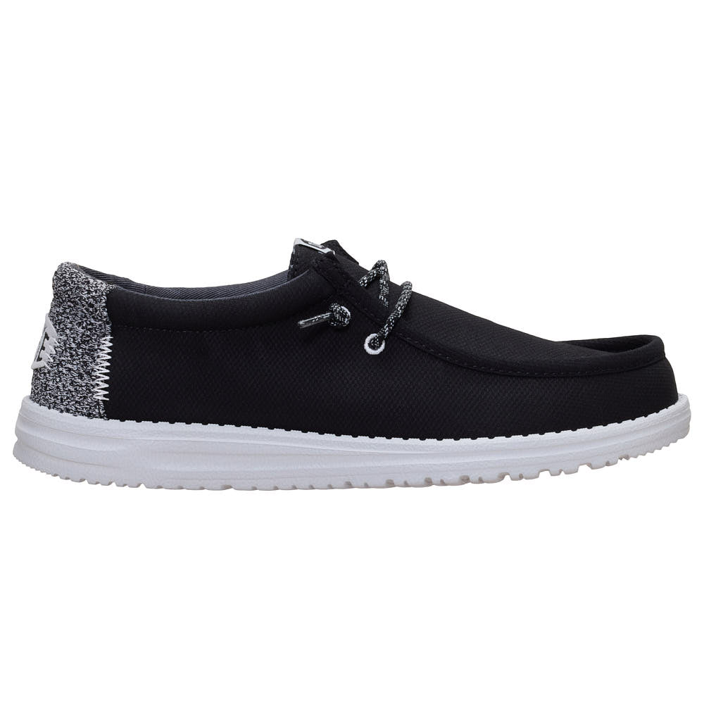 Hey Dude Men's Wally Heathered Knit Black Casual