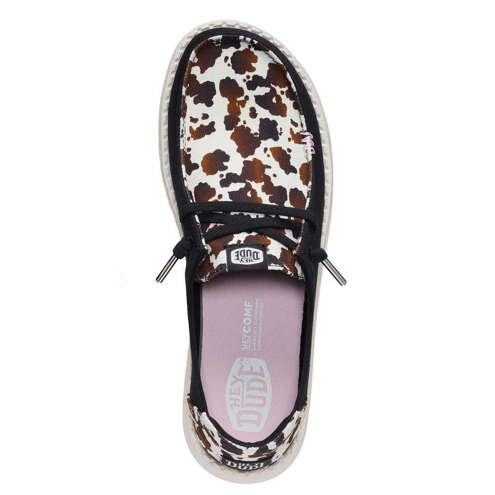 Hey Dude Women's Wendy Spotted Cow Black Casual